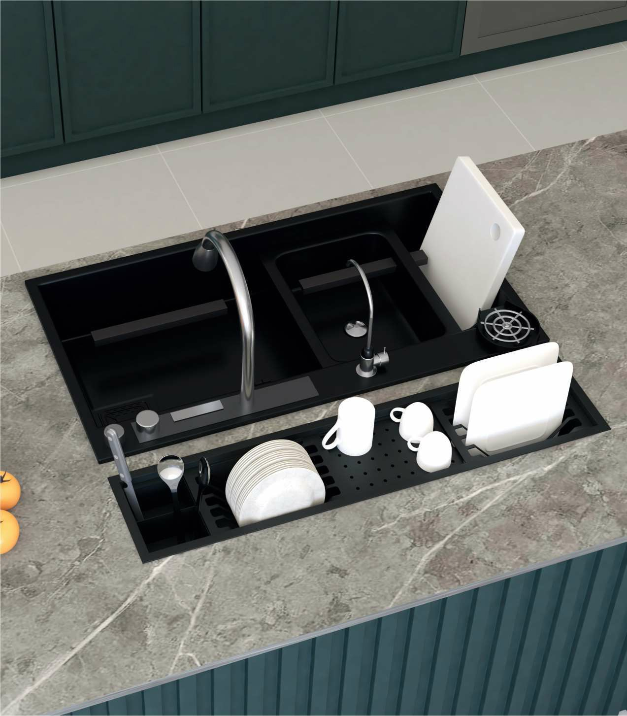 آبچکان توکار خطی 50 در 18 داسی مشکی کد DS05