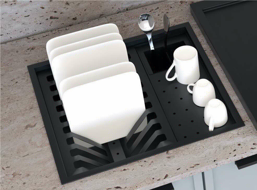 آبچکان توکار مربعی 40 در 40 داسی مشکی کد DS03