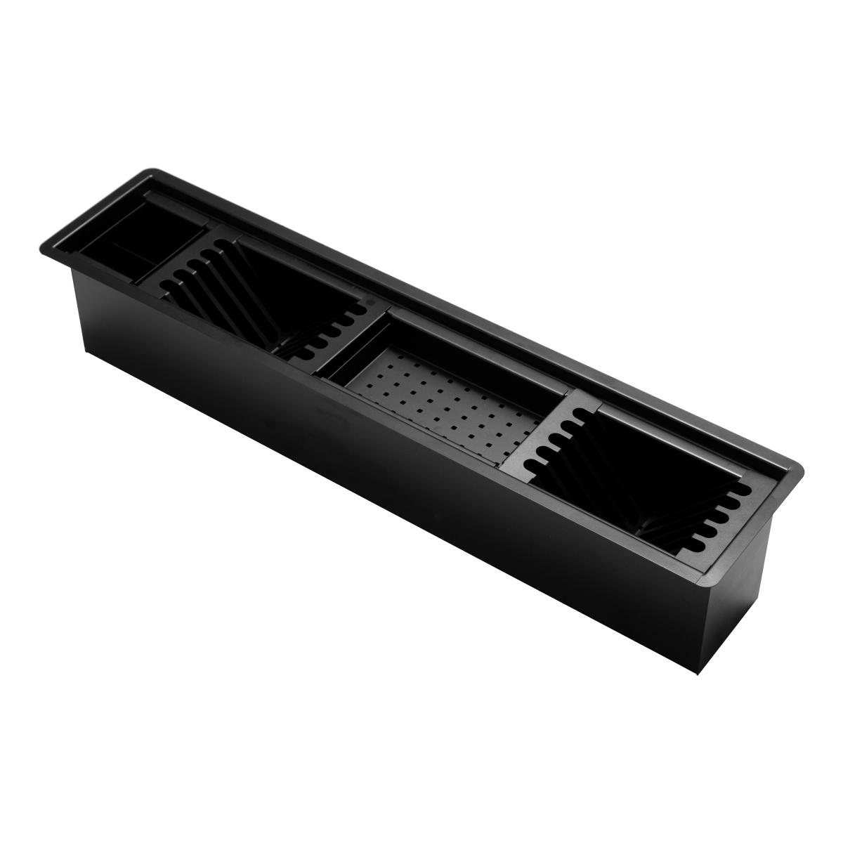 آبچکان توکار خطی 50 در 18 داسی مشکی کد DS05